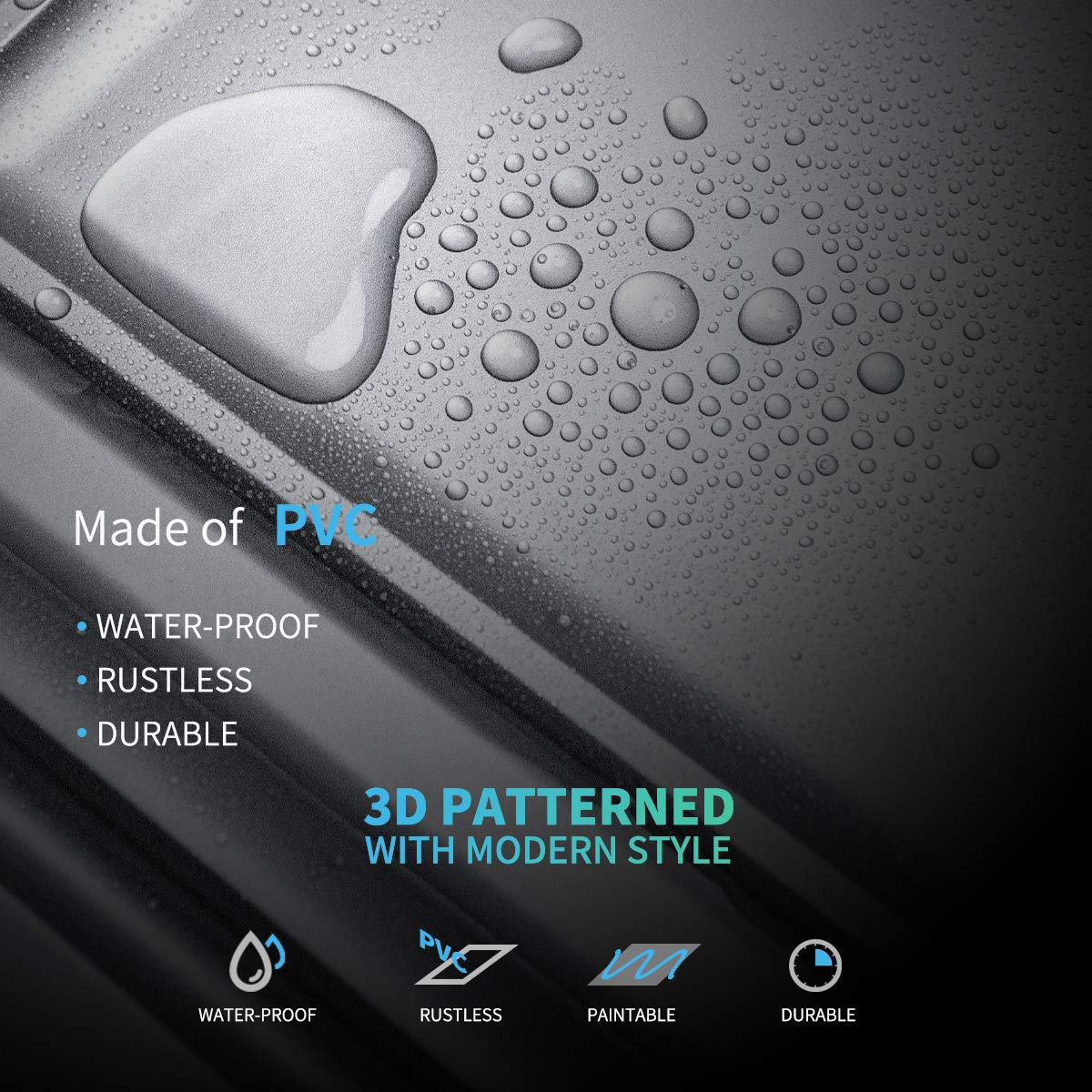 Art3d PVC Ceiling Tiles, 2'x2' Plastic Sheet in White (12-Pack) Art3d