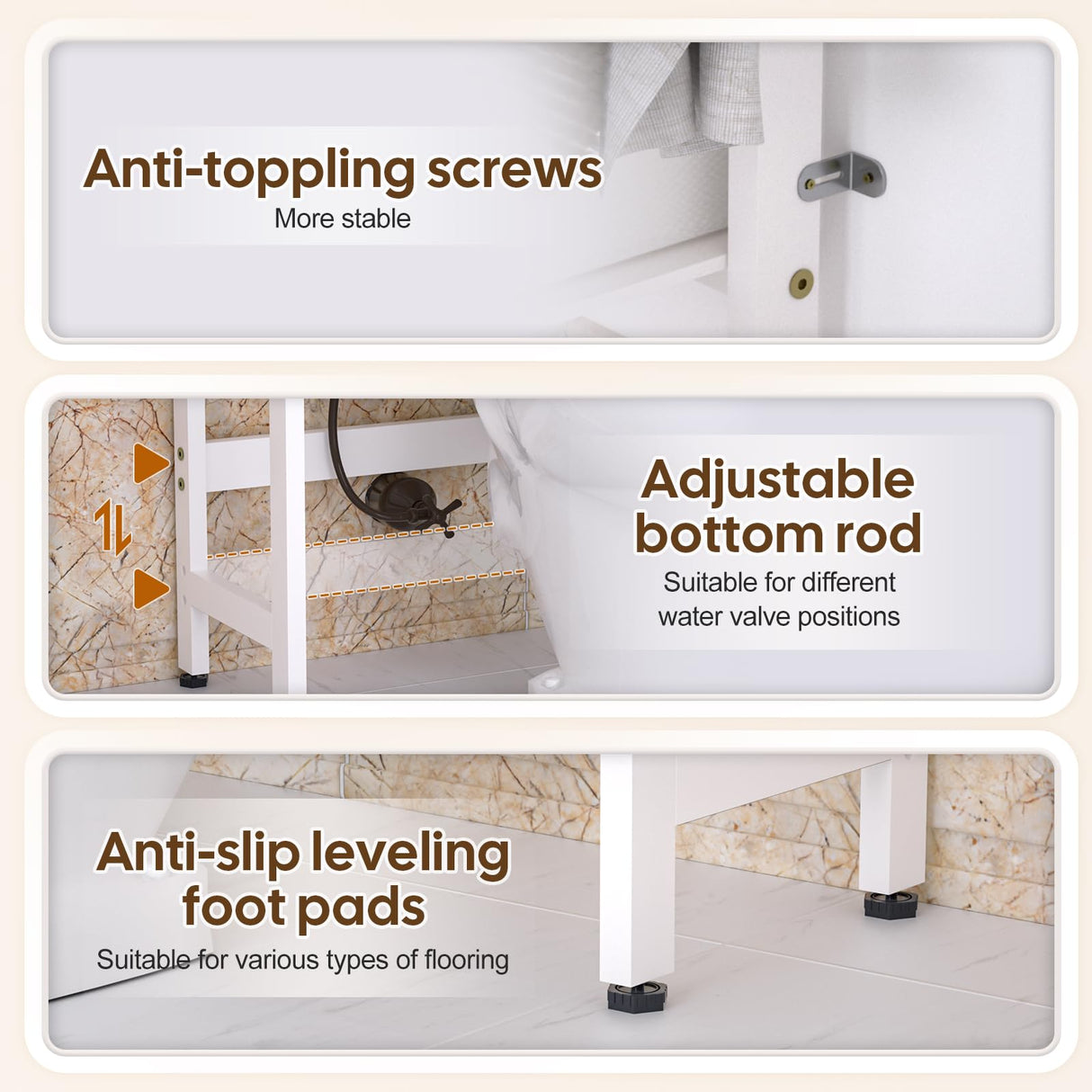 Cozivolife Over The Toilet Storage with 2 Baskets,4-Tier Bamboo Over Toilet Organizer Rack with Paper Holder & 4 Hooks & Waterproof Feet Pad,Freestanding Above Toilet Shelf for Bathroom(White) Cozivolife