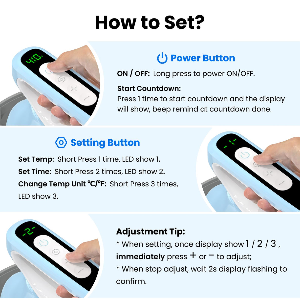 Calogy Hat Press Heat Machine for Caps, Mini Portable Hat Heat Press with Timer, Max 410℉,Precision Temp Control ±5℉, Fast & Evenly Heating Curved Plate for Vinyl Transfer, Sublimation, Iron (Blue) Calogy