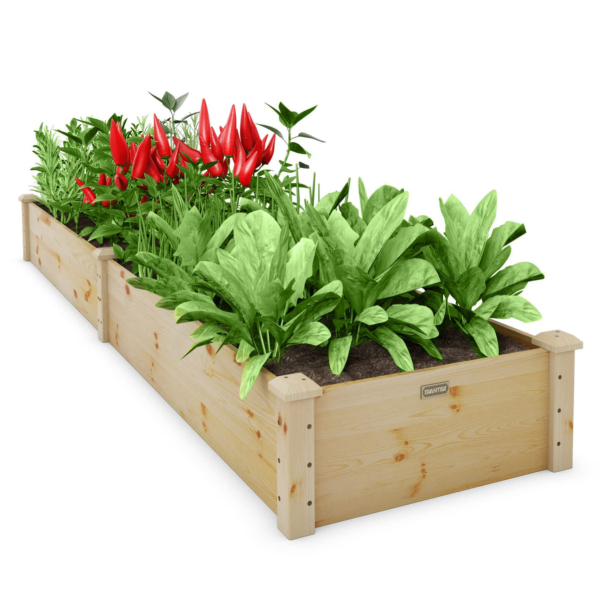 Giantex Raised Garden Bed, 95" Lx24 Wx10 H Outdoor Wood Planter Box for Vegetables Flowers Herbs Fruits, Easy-Assembly Wooden Planter Raised Bed for Backyard Garden Lawn Giantex