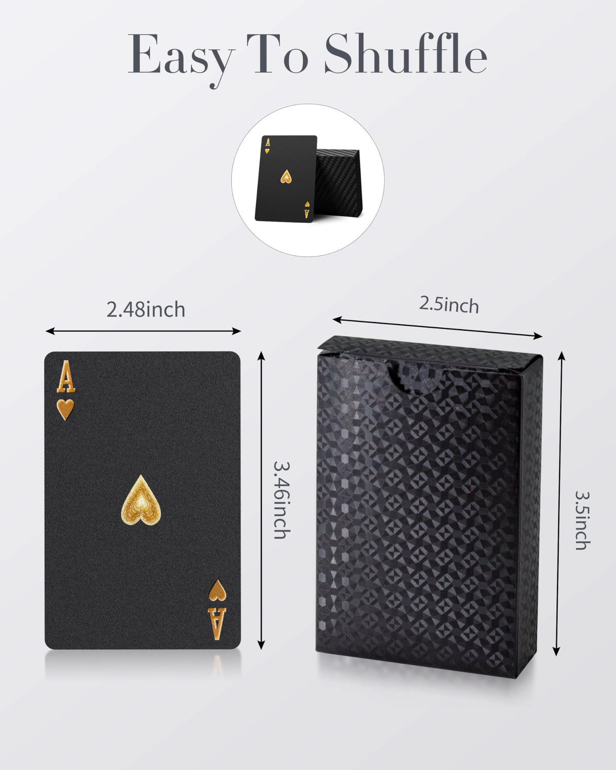 BIERDORF Diamond Waterproof Black Playing Cards, Poker Cards, HD, Deck of Cards (Black) BIERDORF