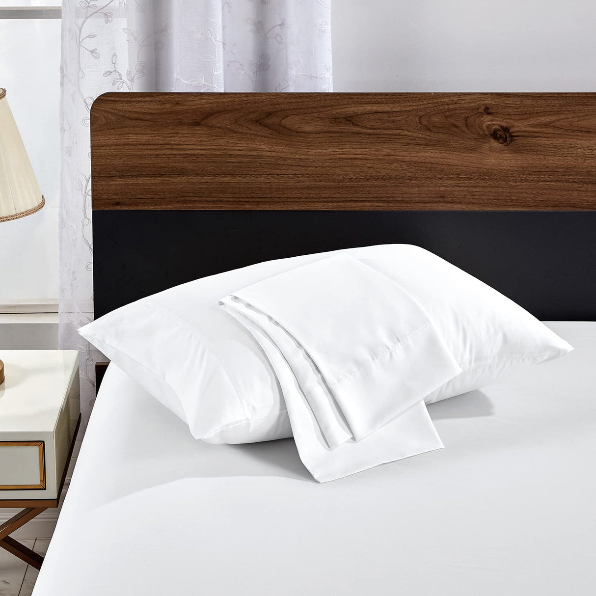 FreshCulture White Pillowcases Queen Size 12 Pack - Bulk Pillowcase Set - Envelope Closure - Soft Brushed Microfiber Fabric - 20x30 Inches Pillow Case Set of 12 for Home, Hotels, Schools FreshCulture