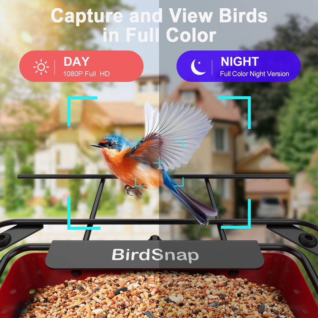 birdsnap® APS - Metal Bird Feeder with Camera Solar Panel 32GB Card, AI Identify 10000+ Birds Camera Feeder, 2K HD Live View Auto Record Bird Video, Ideal Xmas Gift for Bird Lovers birdsnap
