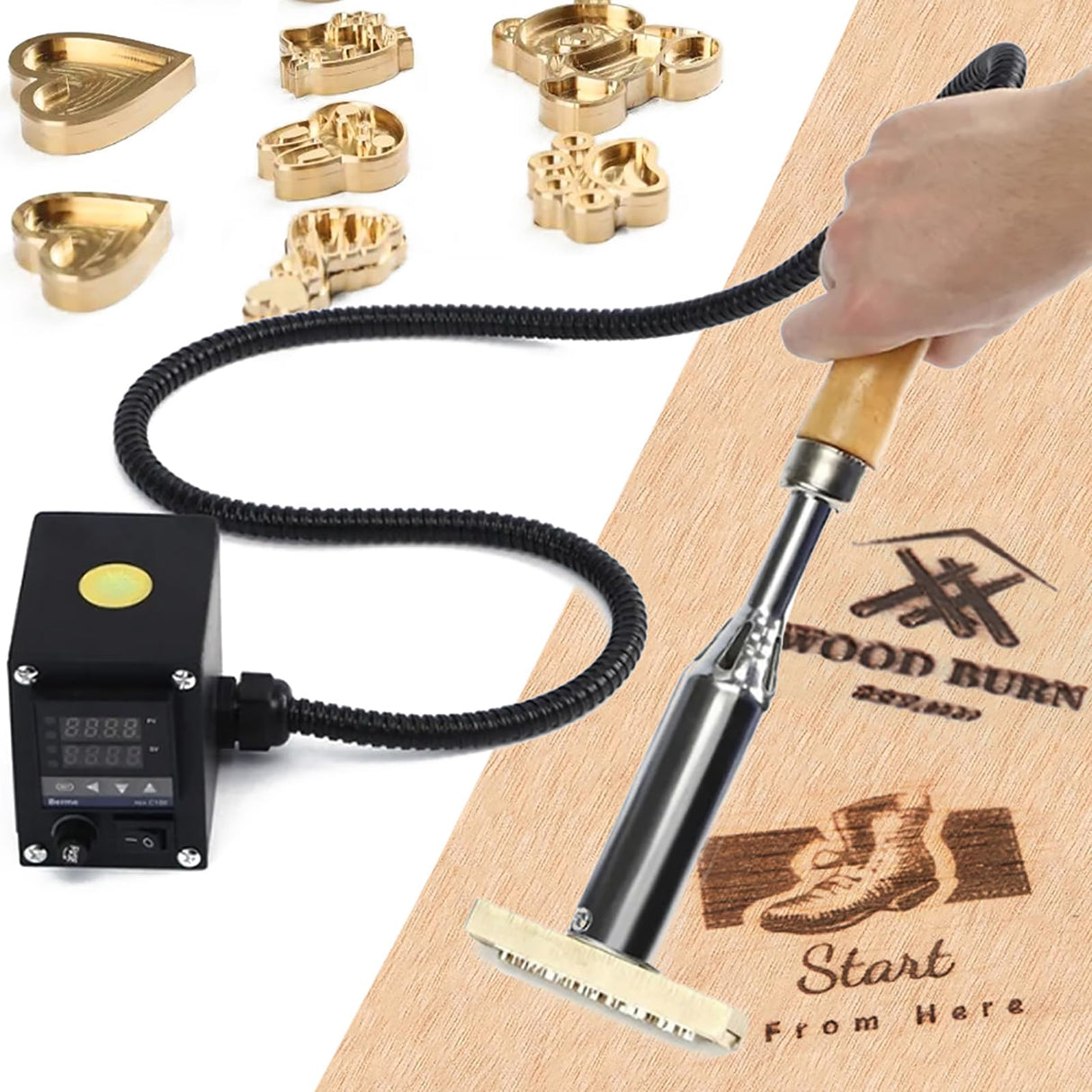 TOPWOOZU Custom Electric Branding Iron with Adjustable Temperature for Wood, Leather, and Paper TOPWOOZU
