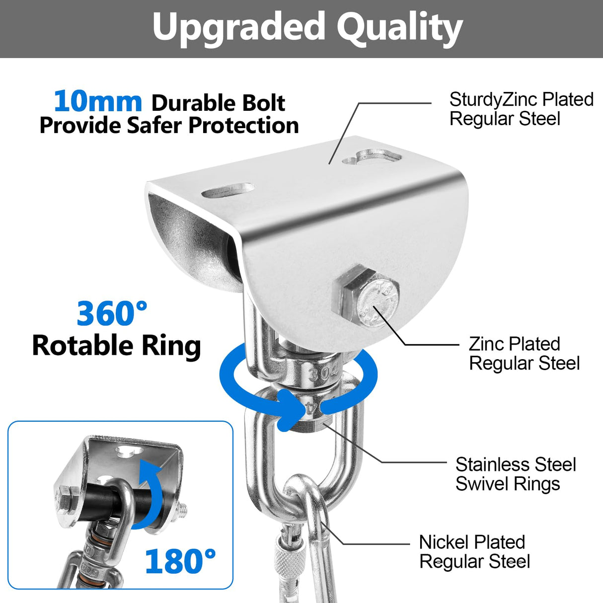 Eapele Heavy Bag Hangers Brackets for Wood Beam 360° Swivel Eapele