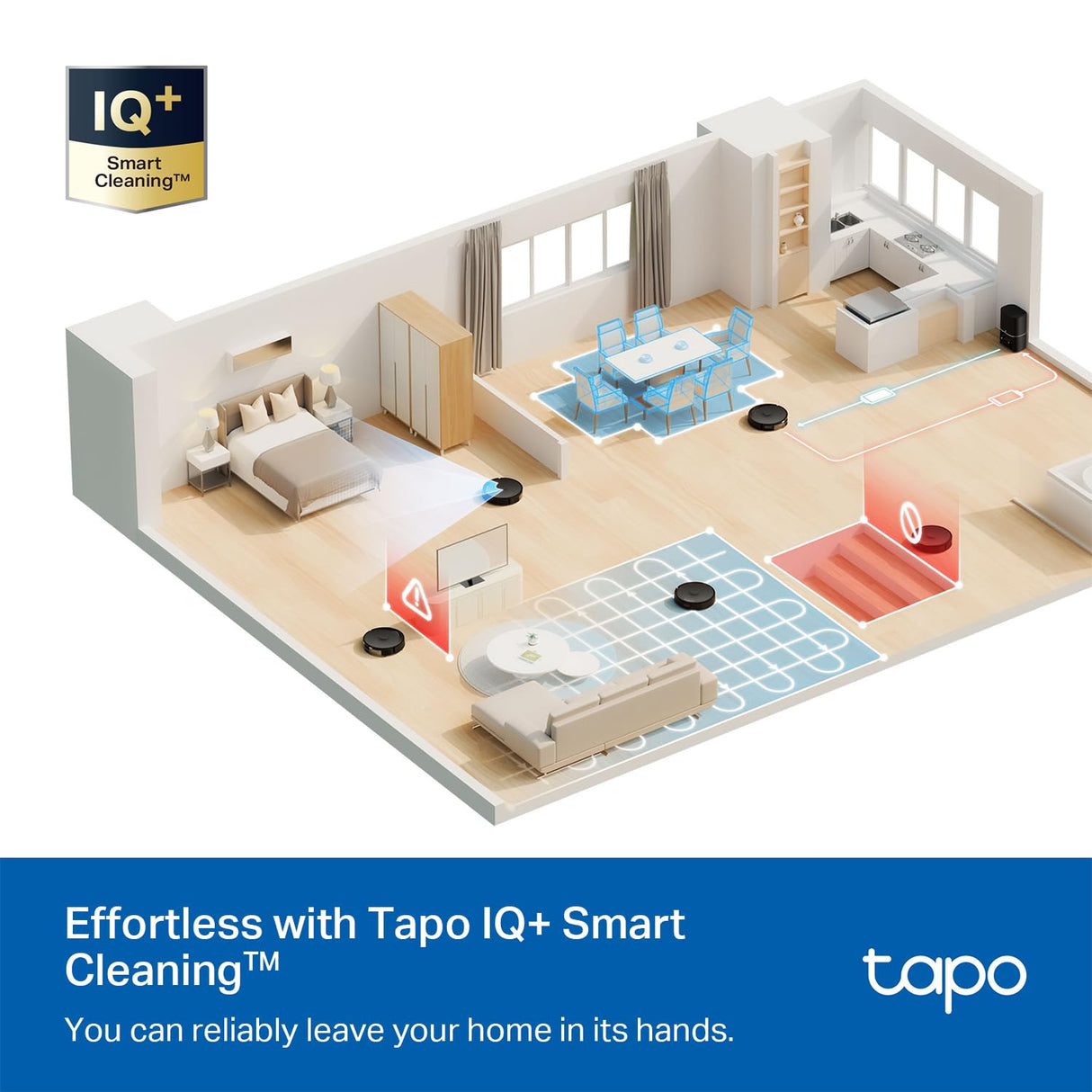 Tapo LiDAR Smart Navigation Robot Vacuum and Mop with Self-Emptying Dock, 5300Pa Max, 97%+ Dust Pickup Rate, Customizable Cleaning, Self-Charging, Compatible with Alexa & Google Home, RV30 Max Plus Tapo