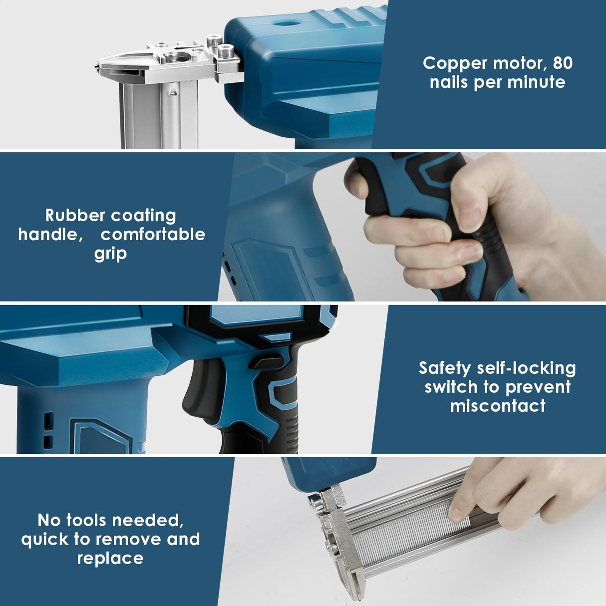 Cordless 18 Gauge Brad Nailer for Makita 18V LXT Battery, 2 in 1 Electric Stapler Nailer with 500 Nails and 500 Staples, Dual Protection Design, for Home Improvement, Woodworking (No Battery) LEZZYRUCK