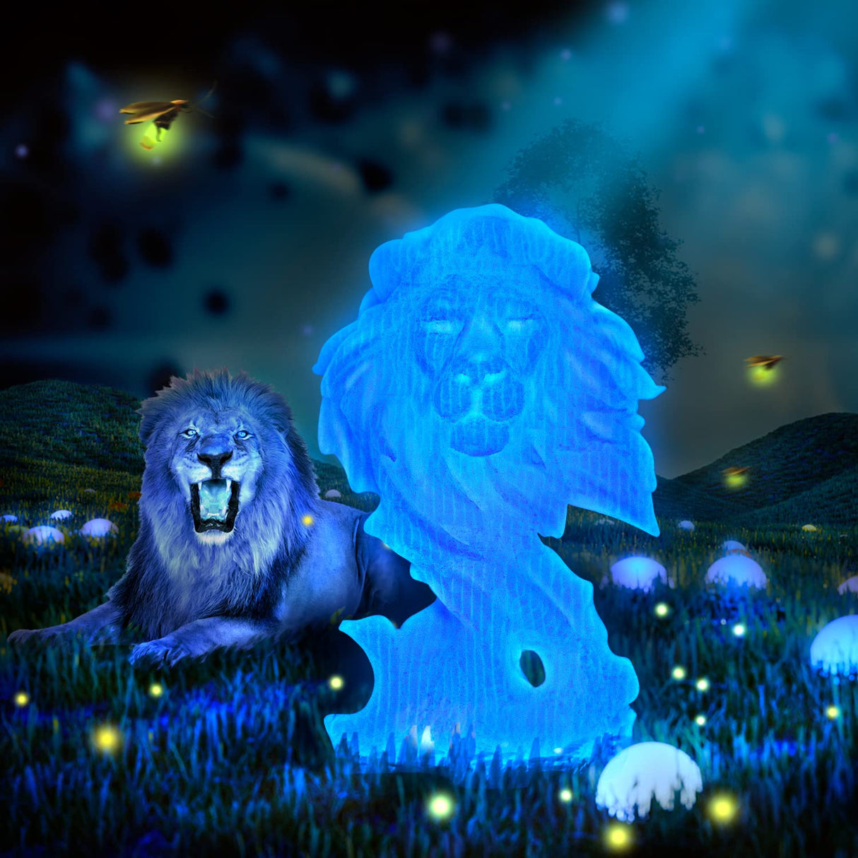 TEQStone Glow in The Dark PLA Filament 1.75mm Blue, Consistent Diameter +/- 0.03mm, Vacuum Packaging, Compatible with Various 3D Printers, 1KG Spool TEQStone