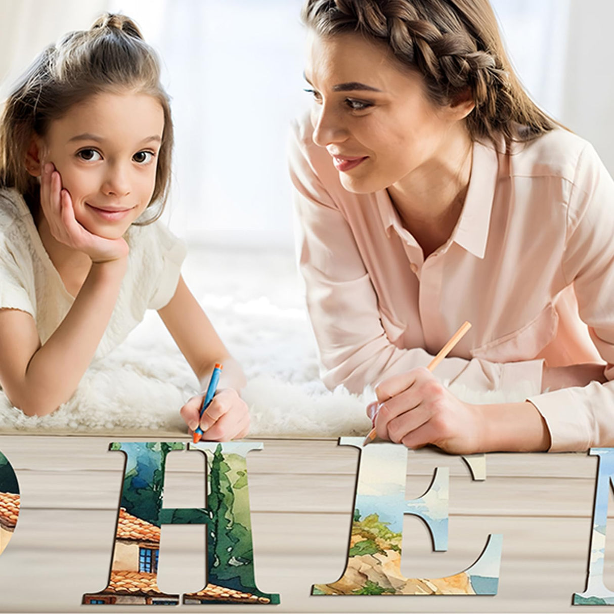 Large Wooden Letters for Wall Decor, 17 inch Big Wood Letters, Giant Wooden Letter G, Unfinished Wood Alphabet Letters for Crafts, Name Sign, Rustic Wedding, Christmas Home Decoration Coowayze