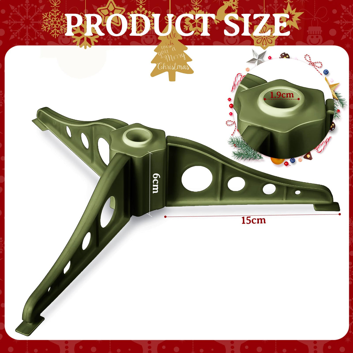 Pangda Christmas Tree Stand Plastic Christmas Tree Legs Replacement Artificial Xmas Tree Base Artificial Tree Replacement Stand Plastic Base Stand Holder for Xmas Trees 0.75 in Diameter (Green) Pangda