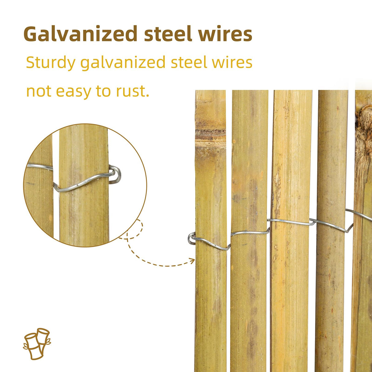 Natural Bamboo Slat Screening,6FT x 13FT Bamboo Fence Panel for Garden Privacy Fence Screen for Indoor or Outdoor (1.8m x 4m Approx) Gardgue