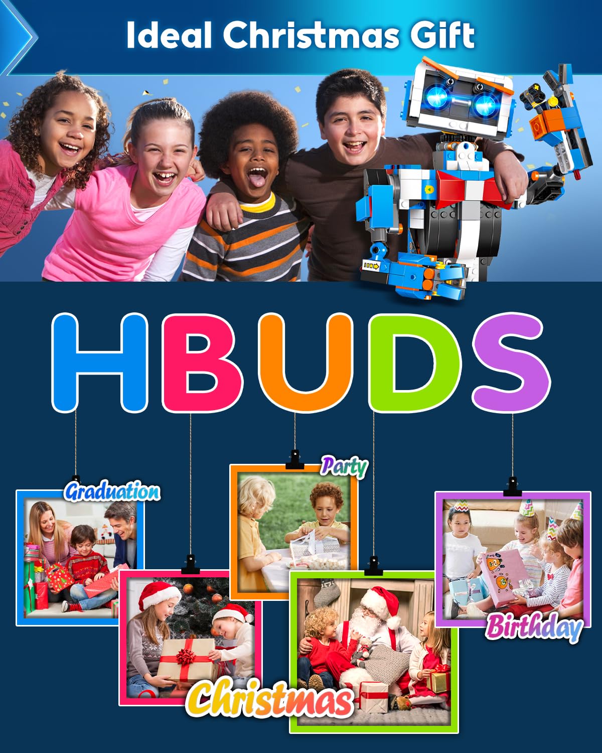 Robot Building Kits for Kids, Stem Toys for Boys Age 8-12, APP & Remote Control Educational Coding Building Sets, Programmable Robot for Kids, Rechargeable Robotic Kit Gifts for Girls Boys (635 PCS) HBUDS