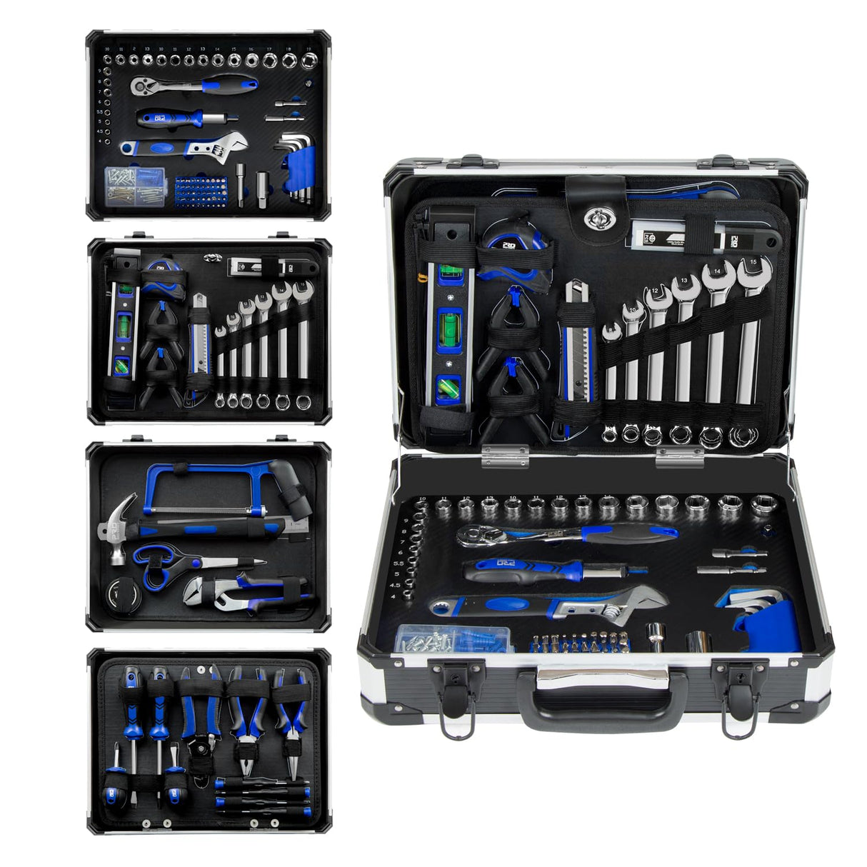 Prostormer Tool Set 259-Piece, Complete Hand Tool Kit with Heavy Duty Aluminium Tool Box, General Mechanic Toolbox for Home, Car, RV, Repair Shop Prostormer