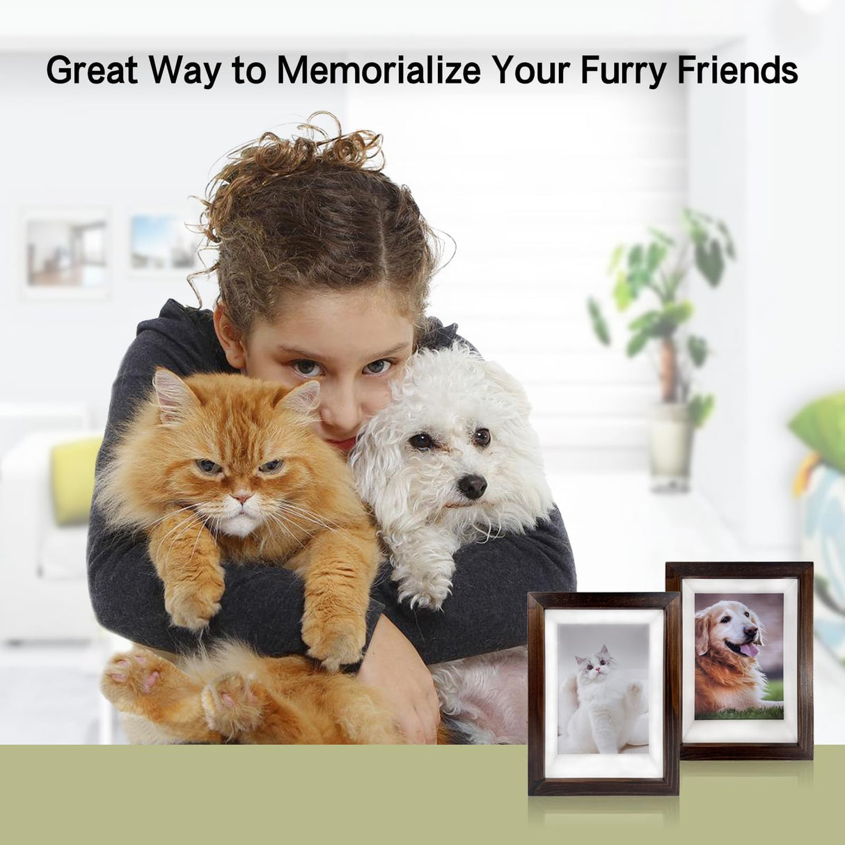 Favonuovy Pet Paw Print Kit with Picture Frame Shadow Box 5x7 for Dogs and Cats Pet Clay Paw Print Impression Kit Keepsake Pet Loss Memorial Sympathy and Remembrance Gifts for Dog Lovers Favonuovy