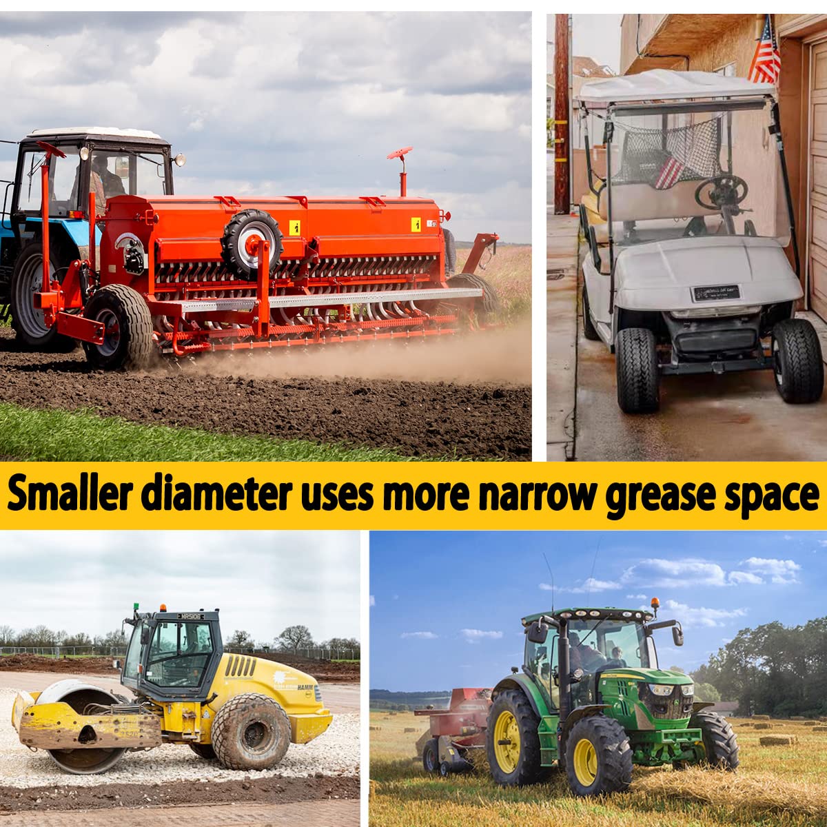 AORRZER Grease Gun Coupler, Strong Lock on Greases Gun Couplers, 12000 PSI Quick Release Grease Coupler with 12" Spring Flex Hose, Compatible with All Grease Guns 1/8" NPT Grease Gun Fitting(1 PCS) AORRZER