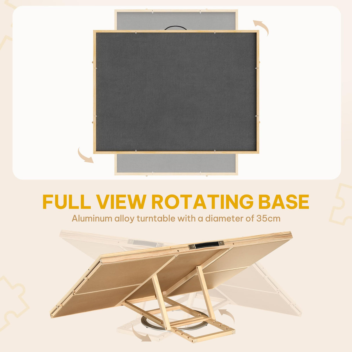 DWVO 2 in 1 Puzzle Board with Drawers, 2000 Pieces Tilting Puzzle Board with Spinning Lazy Susan, Rotating Puzzle Table with Drawers and Cover, Wooden Jigsaw Table for Puzzle Enthusiasts DWVO