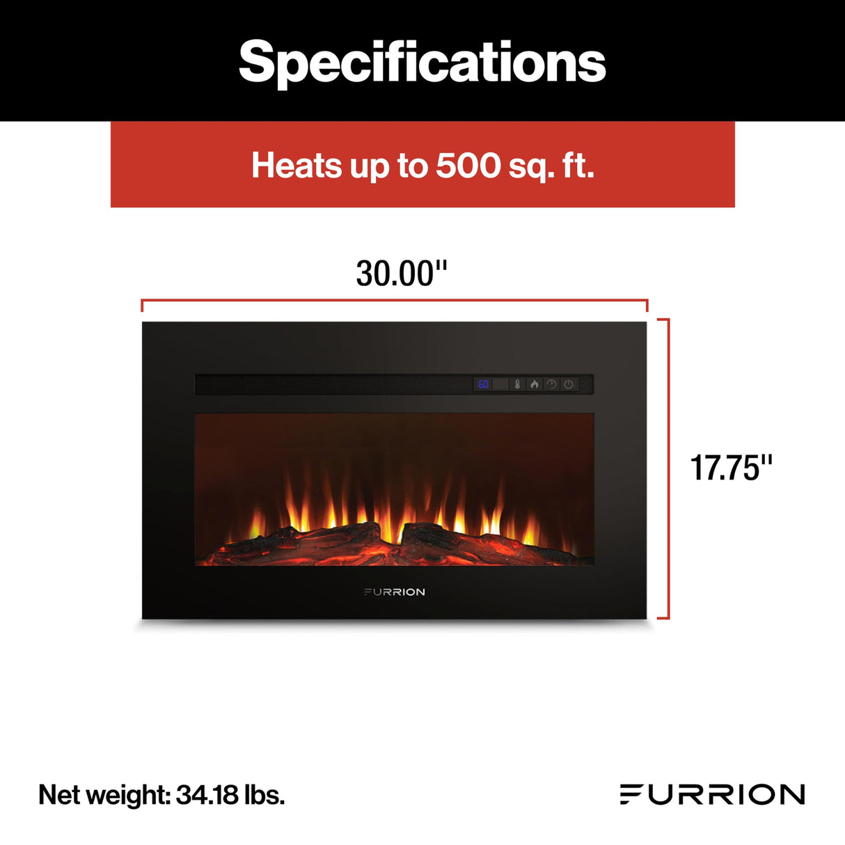Furrion 30" Electric Fireplace for RV-FF30SW15A-BL Furrion