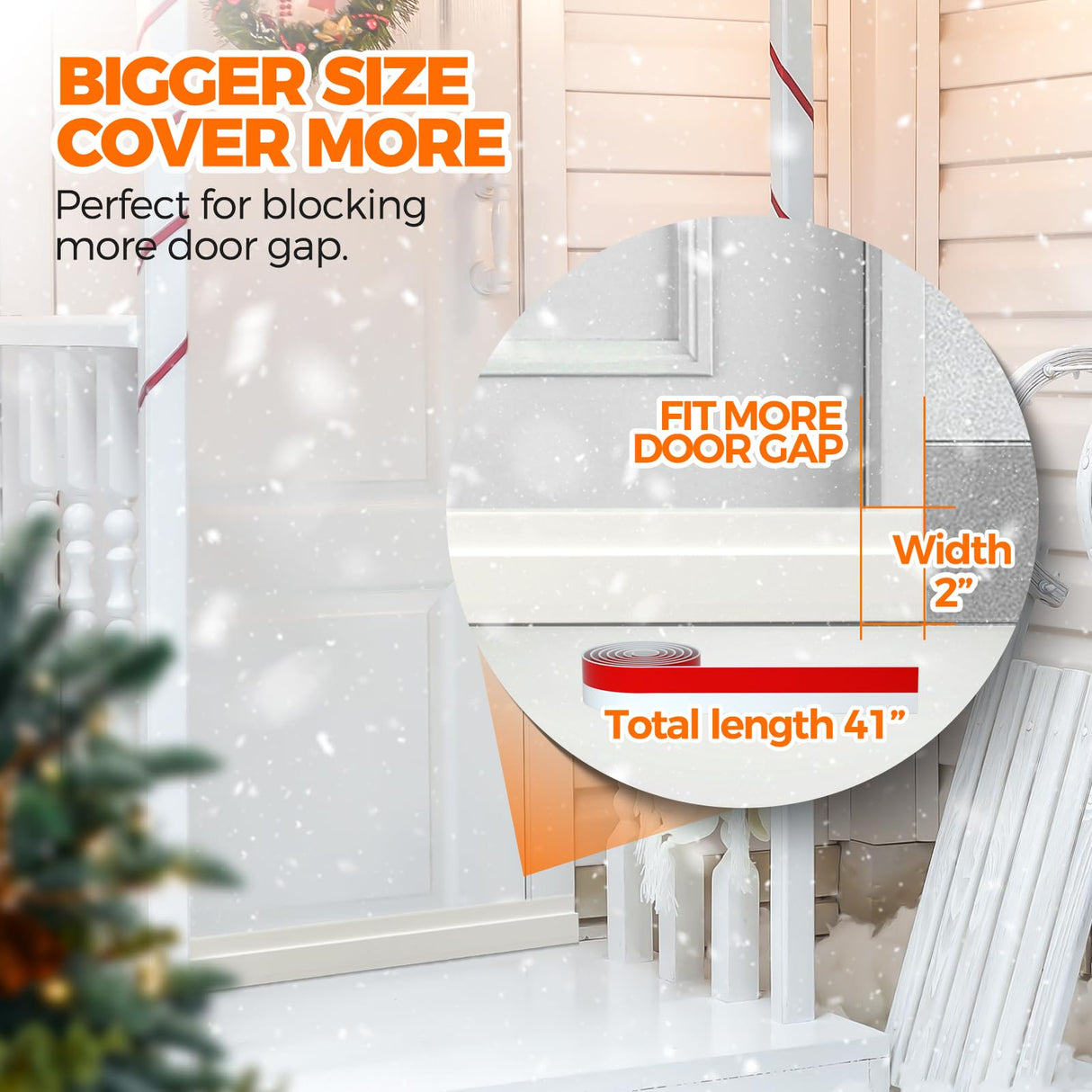 Holikme Door Draft Stopper Under Door Draft Blocker Insulator Door Sweep Weather Stripping Noise Stopper Strong Adhesive, White Holikme