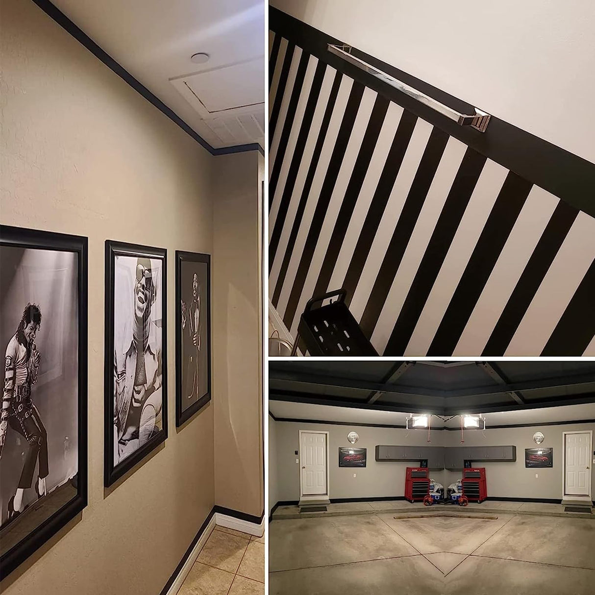 10M Black Wood Grain Removable PVC Waterproof Border Wall Decor Removable Self Adhesive Kitchen Bathroom Tiles Sticker Wallpaper 4.2x390 Teemall