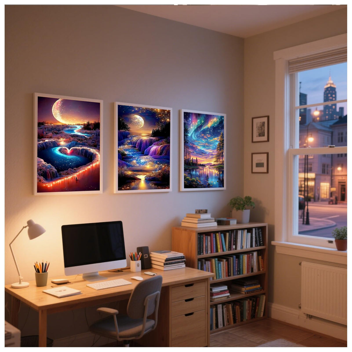 12 pk 5D Large Advanced Diamond Art Kits for Adults Multiple Packs DIY Club Round Full Drill Diamond Painting Moon Colorful with Crystal Gem Art Painting Kits Set Beginners Canvases12 x 16 Inches Generic