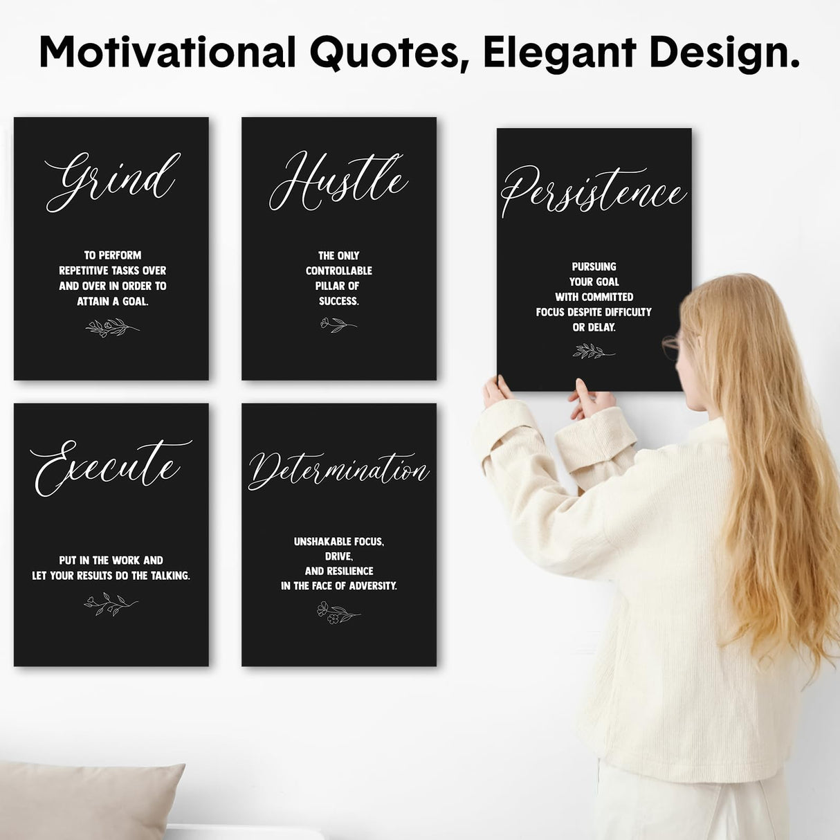 Coume 6 Pack Art Acoustic Panels 12" x 16" Inspirational Self Adhesive Soundproof Wall Panels Motivational Decorative Sound Absorbing Panels Studio Acoustic Treatment Home Decorations(Classic Style) Coume