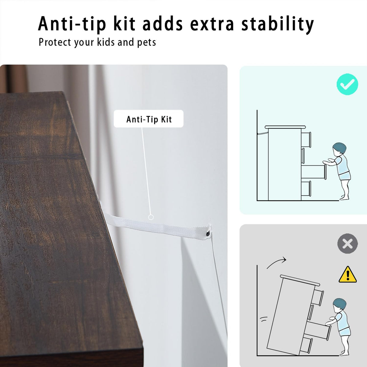 SOOWERY Dresser for Bedroom, Farmhouse Dresser with 5 Wooden Drawers and Storage Cabinet, 48 Inches Tall Chest of Drawers for Bedroom, Living Room, Hallway, White SOOWERY