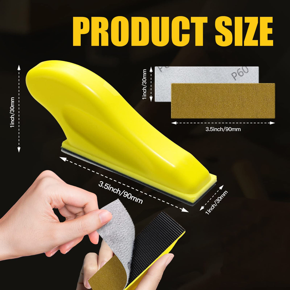 Micro Detail Sander with 100PCS Sandpaper, 3.5”x 1” Mini Sander Kit for Craft, Wood and Small Space Polish Sanding Works P60/120/240/400/600/800/1000/1200/1500/2000 Tongbay