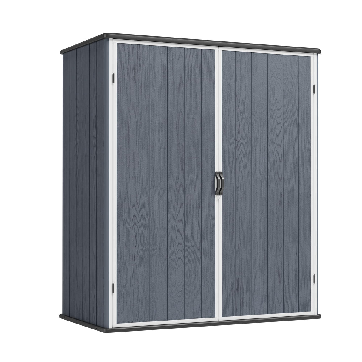 Greesum 5×3FT Plastic Outdoor Storage Shed with Floor, Resin Storaged Sheds with Lockable Door, Window & Vent, All-Weather Tool Sheds for Garden, Backyard, Patio, Dark Gray (4.7×2.5FT) Greesum