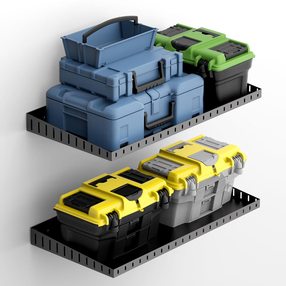 PEKGRIL 2 Pack Garage Wall Shelf, 1X2 Ft Heavy Duty Garage Shelving, Wall Mounted Storage Shelves for Laundry Room, Closet, Holds Up to 150 Lbs PEKGRIL