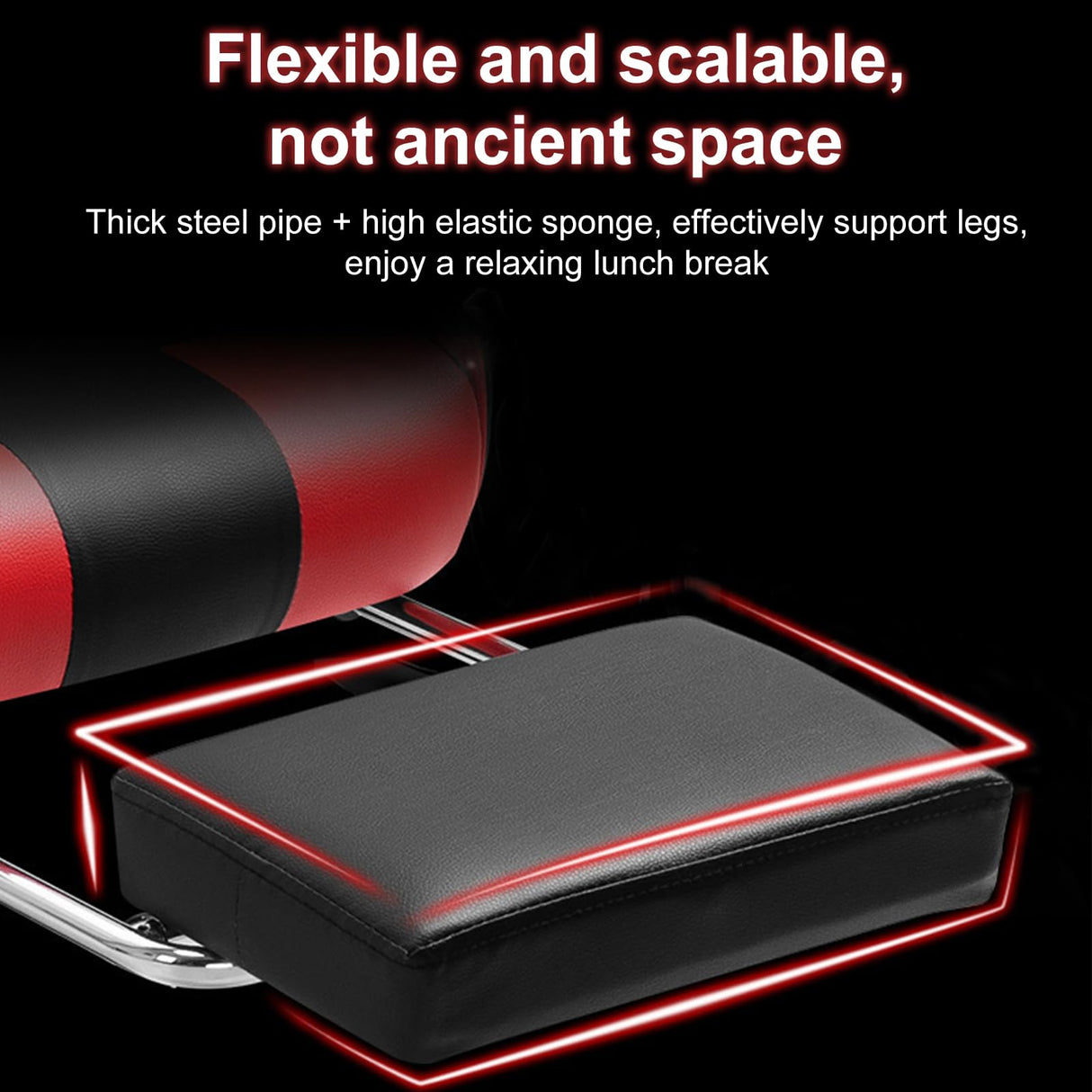 duwiikab Gaming Chair Massage with Bluetooth Speakers and RGB LED Lights, Ergonomic Video Game Chair with Footrest, Height Adjustable Computer Chair for Adults with Back Lumbar Support Red duwiikab