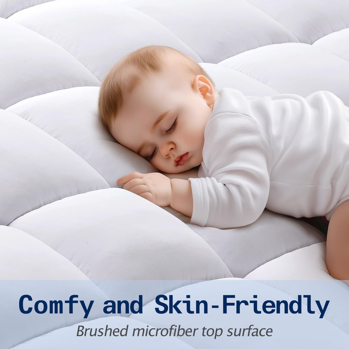 SOPAT Mattress Topper Queen Size Extra Thick Mattress Pad 8-21" Deep Pocket Soft Down Alternative Fill Mattress Protector Pillow Top Mattress Cover (60x80 Inches, White) SOPAT