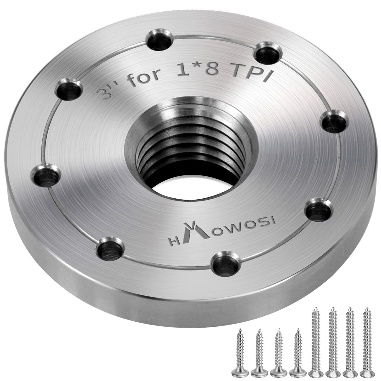 HAowosi 3" Steel Wood Lathe Faceplate,Faceplate for Wood Lathe,Lathe Face Plate Fit for 1" x 8TPI Spindle without Screwchuck HAowosi