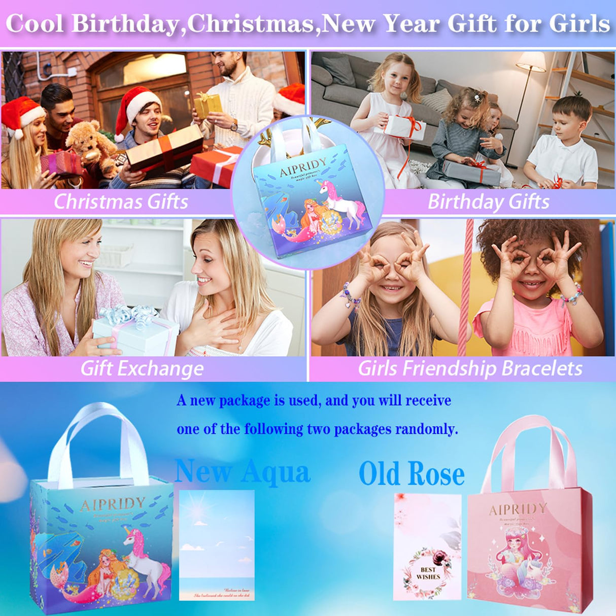 AIPRIDY Charm Bracelet Making Kit,Unicorn Mermaid Crafts Gifts Set Can Inspires Imagination and Creativity,Jewelry Making Kit Perfect Gifts for Girls 5-12 Years Old (84 Pieces) AIPRIDY