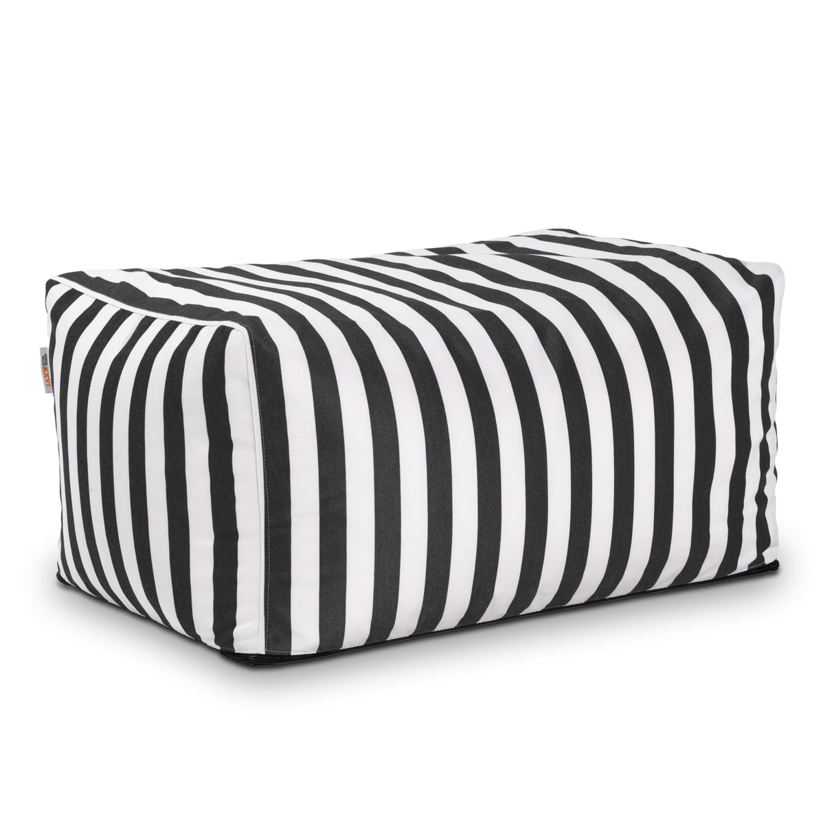 Jaxx Leon Outdoor Bean Bag Ottoman, Black & White Stripes Jaxx