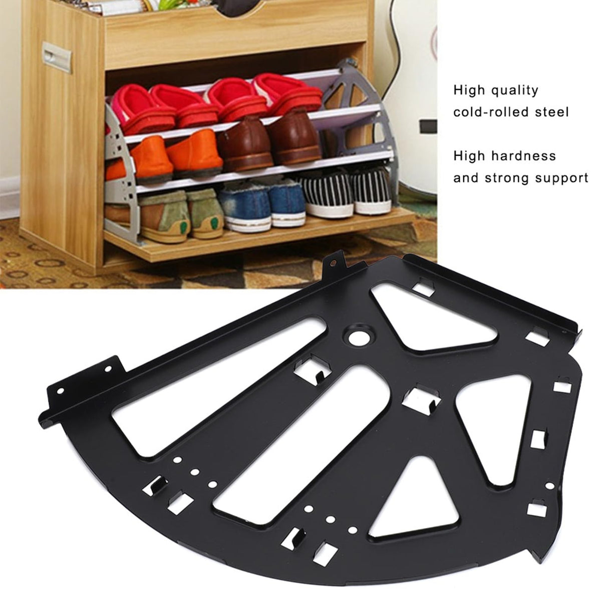 3 Layers Shoe Cabinet Flip Frame Shoe Rack Hinges Flip Drawer Hinge Black Shoe Cabinet Dump Rack with Mounting Accessories Hyuduo
