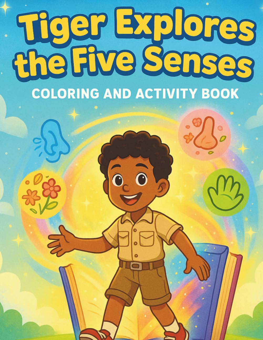 Tiger Explores the 5 Senses: Coloring and Activity Book (Tiger's Learning Adventures) Majosta