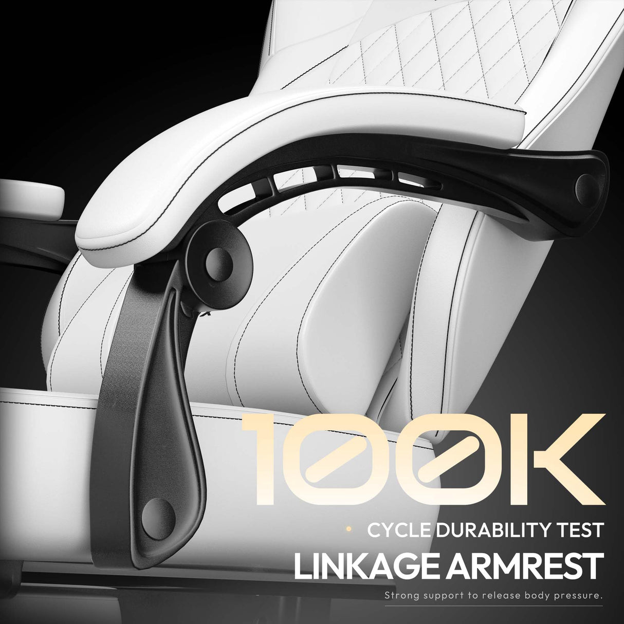 Dowinx Gaming Chair with Pocket Spring Cushion, Ergonomic Computer Chair with Massage Lumbar and Footrest for Adults, High Back Game Chair Leather for Office Gaming 300LBS, All White Dowinx