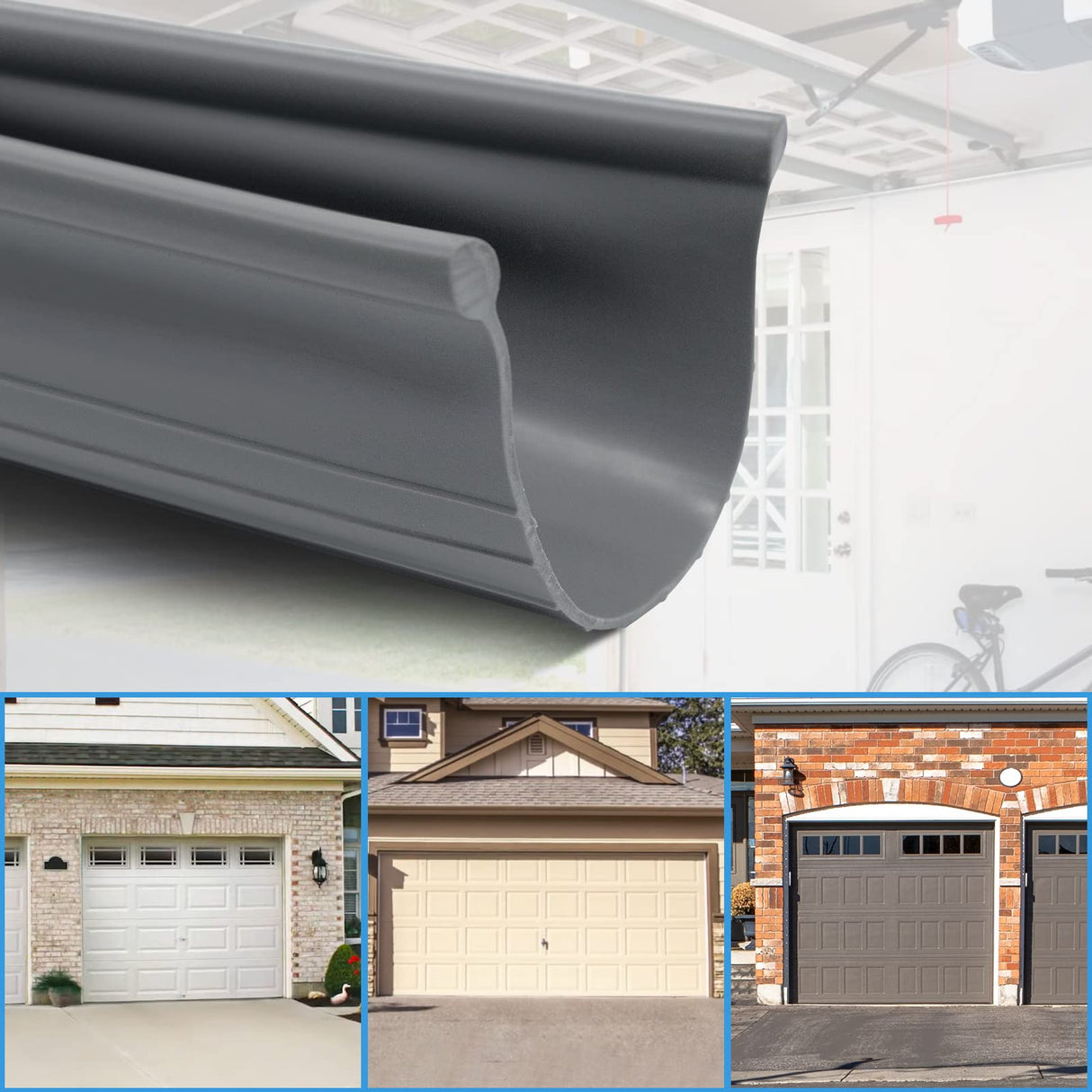 Garage Door Weather Seal - Bottom Seal Bead Type - Grey Vinyl (16') Earthtec