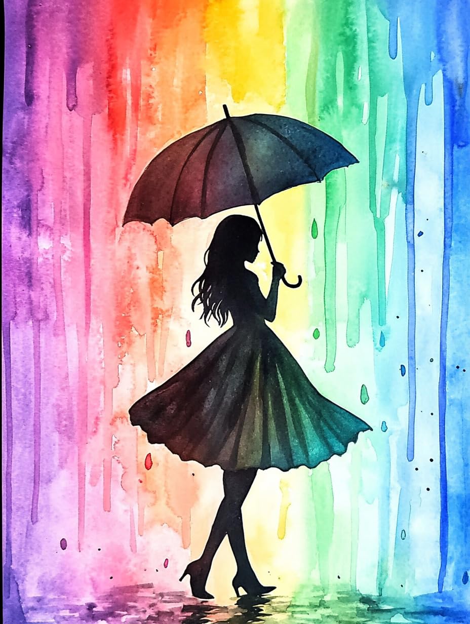 Naykow Rainbow Silhouette Diamond Painting Kits for Adults Full Drill 5D Diamond Art Kits DIY Diamond Painting by Number for Home Wall Decor 12 x 16 inches Naykow