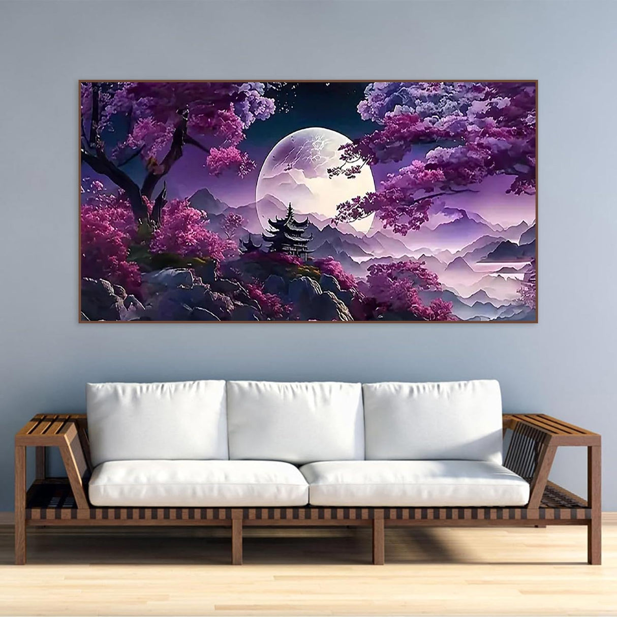 BOHADIY 5D Large Diamond Art Painting,Moon Diamond Painting Kits for Adults,DIY Full Drill Mountain Crystal Rhinestone Arts and Crafts,Tree Gem Art Painting with Diamond Home Wall Decor27.5 X 15.7inch BOHADIY