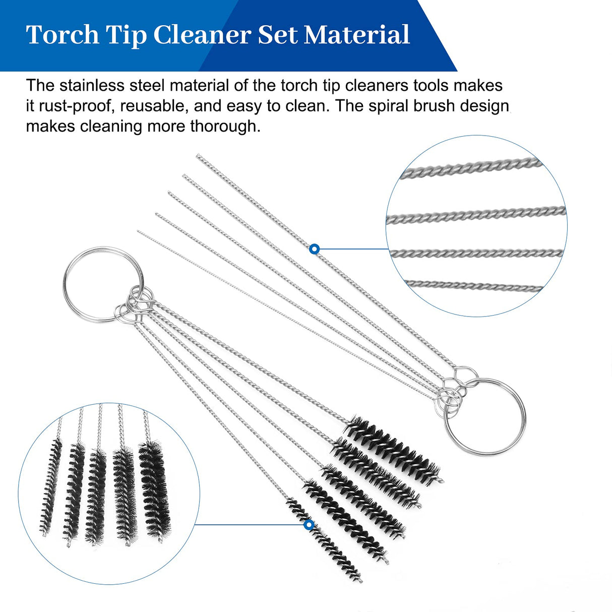4 PCS Torch Tip Cleaner Set, Welding Torch Tip Cleaner with Drill Bit Torch Tip Cleaner Set for Carbon Carburetor Jet Cleaner with 10 Cleaning Needles, 5 Cleaning Brushes and 1 Scraping Needle Windspeed