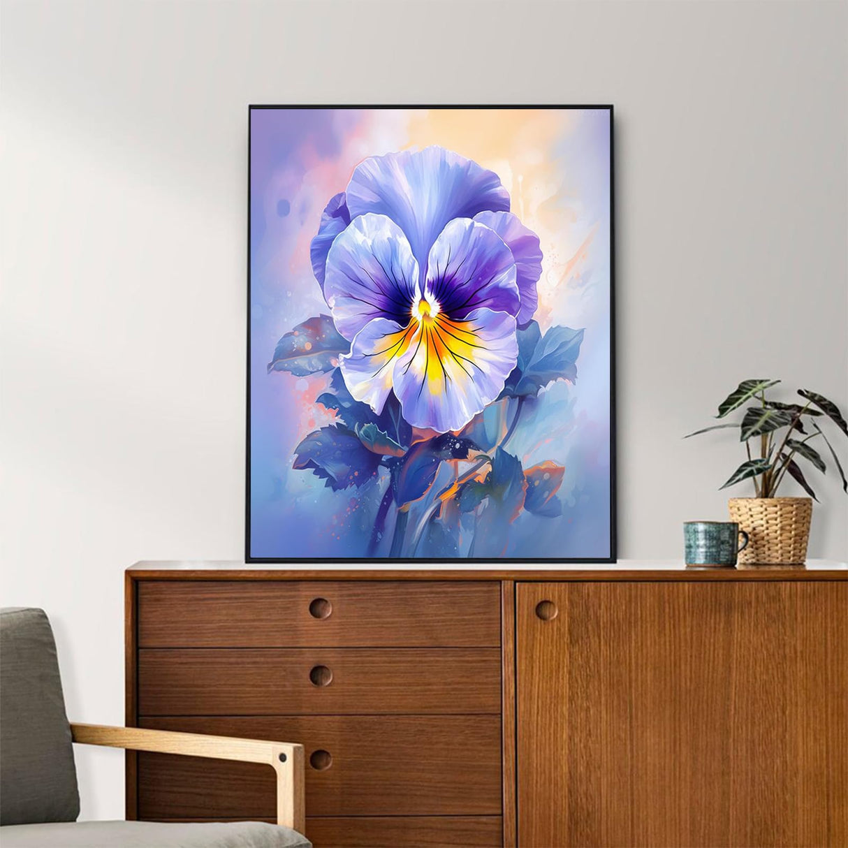 OKSGYTA Paint by Numbers Kit for Adults Flowers, Flower Pansy, Capture The Wonderful Moments of Summer's Flower Sea Through Art, 40x50cm, Without Frame OKSGYTA