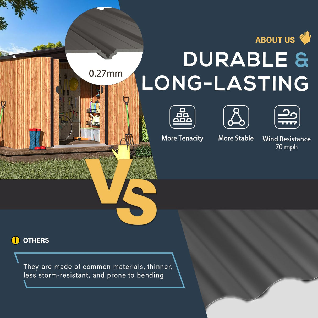 AECOJOY 6' x 8' Shed, Wood Grain Sheds & Outdoor Storage Clearance with Sliding Door, Metal Tool Shed Storage Cabinet, Garden Backyard Shed for Yard, Outdoor Storage Clearance in Dark Grey AECOJOY