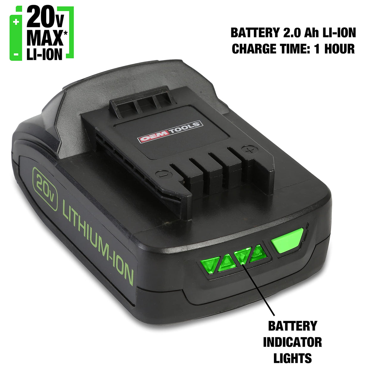 OEMTOOLS 24489 20V Li-ion Cordless Jig Saw With Battery And Charger With Ballistic Nylon Tote, 0-2500 SPM Variable Speed 2.0Ah Handheld Electric Jigsaw, Cordless OEMTOOLS