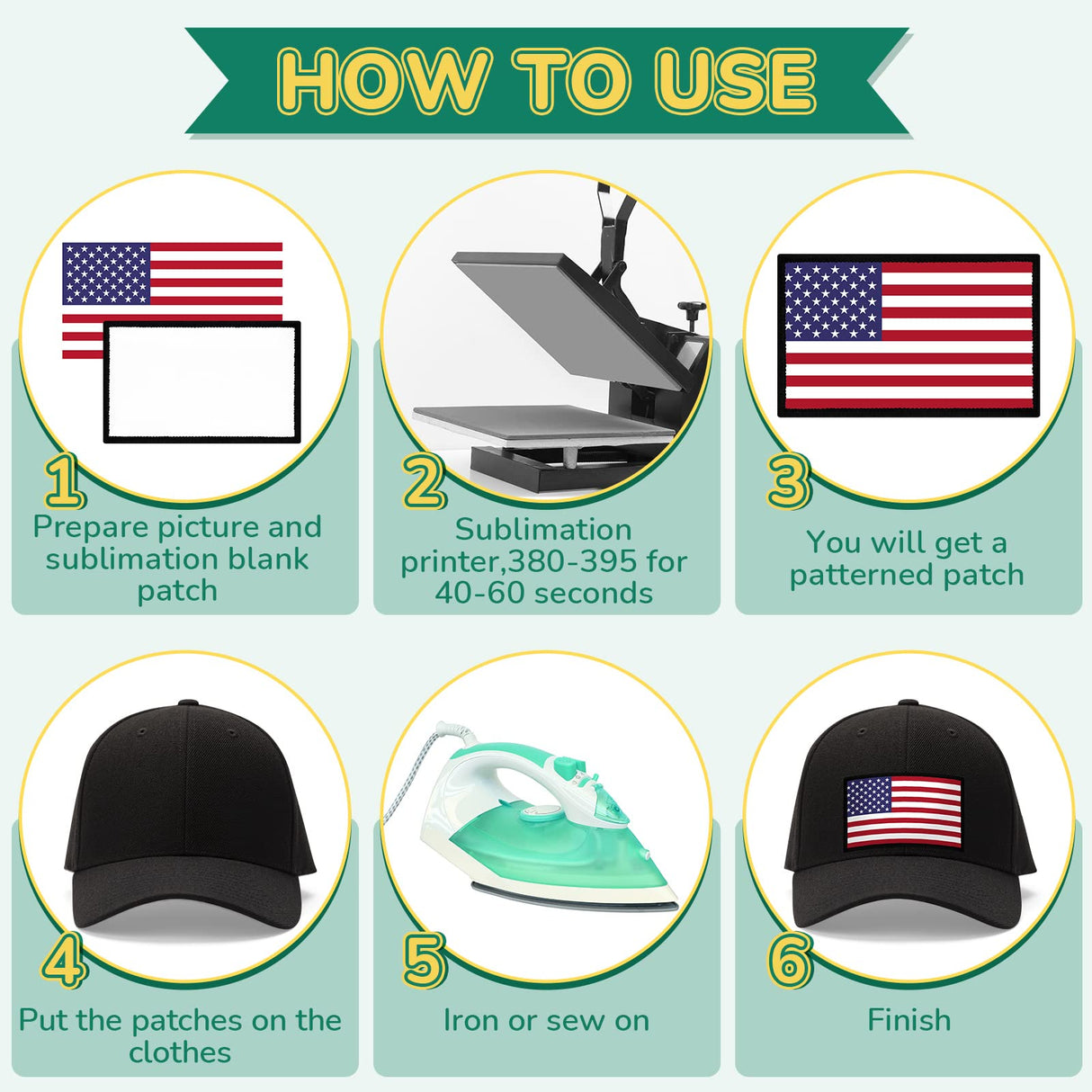 240 Pcs Sublimation Patches Iron on Blank Patches Decorative Blank Patches for Embroidery Hat Backpack Clothes Uniforms DIY Crafts Giegxin