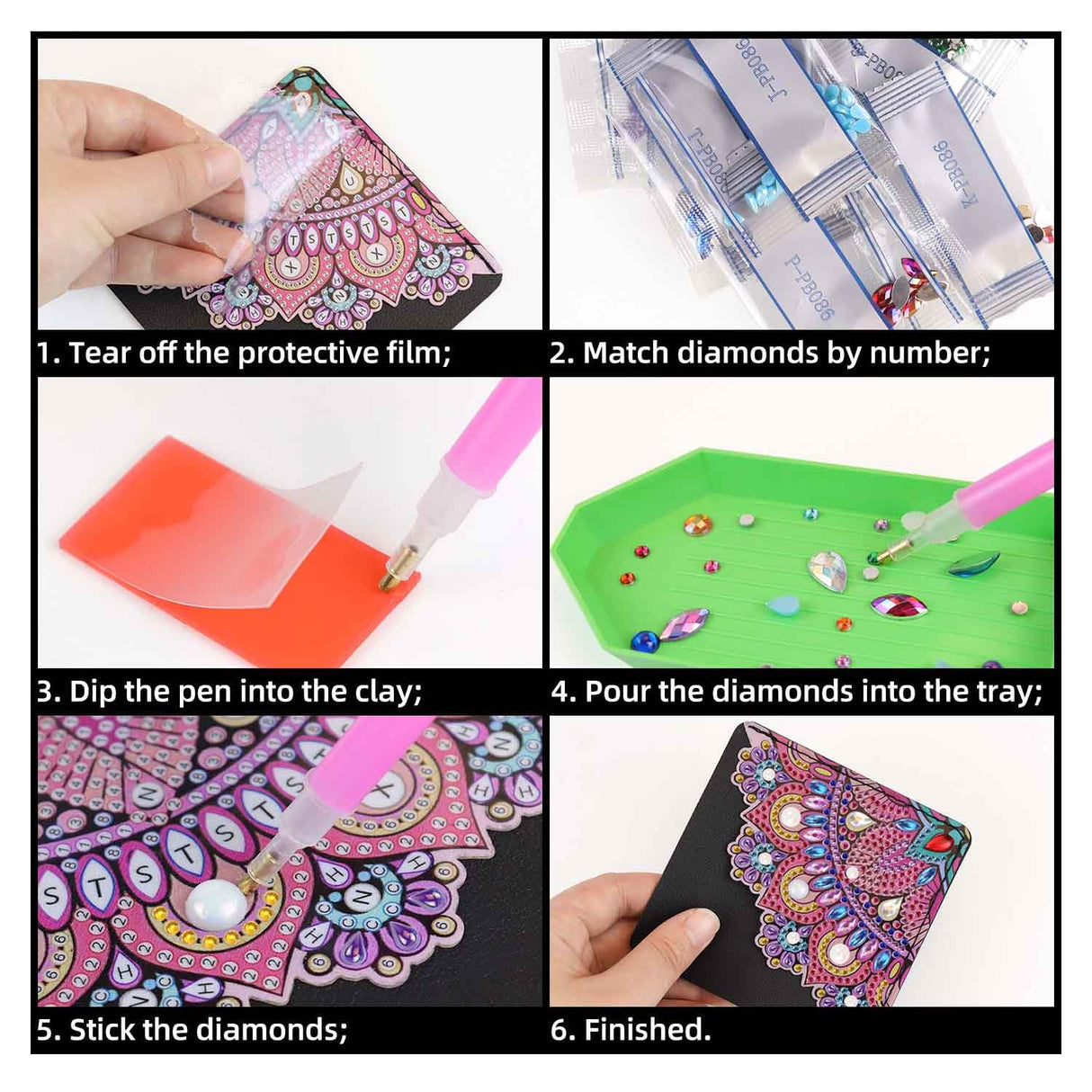 4 Pcs Diamond Art Bookmarks Kits Leather Corner DIY Diamond Art Bookmark for Book Lovers Reading Lovers Adults Women Triangle Making Diamond Bookmark Mandala Flower Crafts Supplies Birthday Gifts TKYPZY