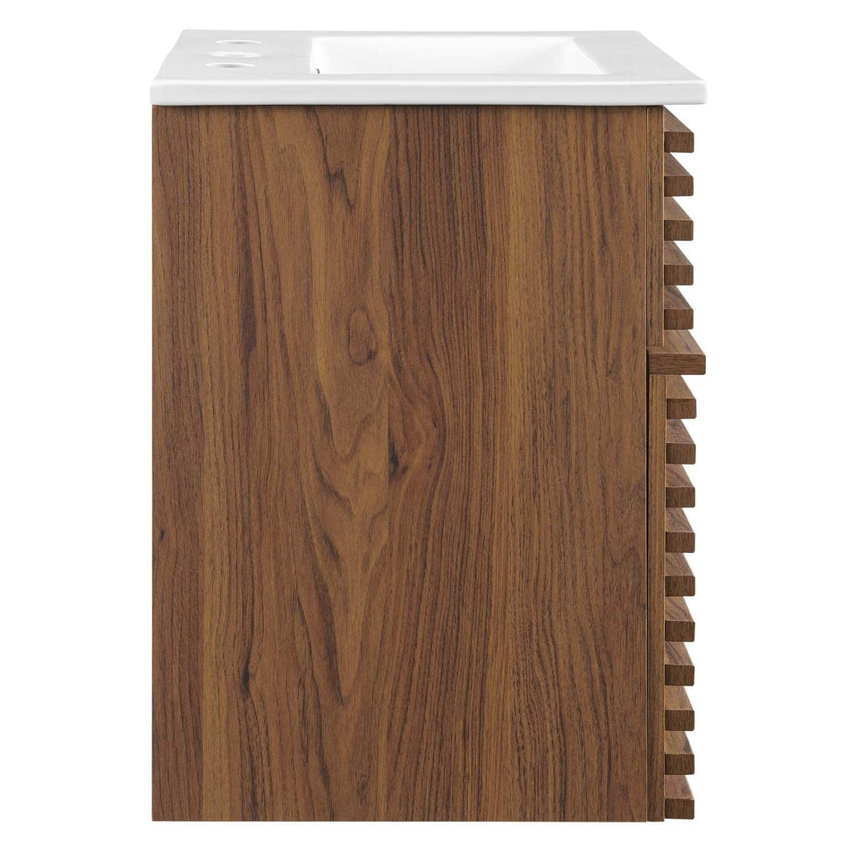 Modway Render 18" Wall-Mount Bathroom Vanity in Walnut White Modway