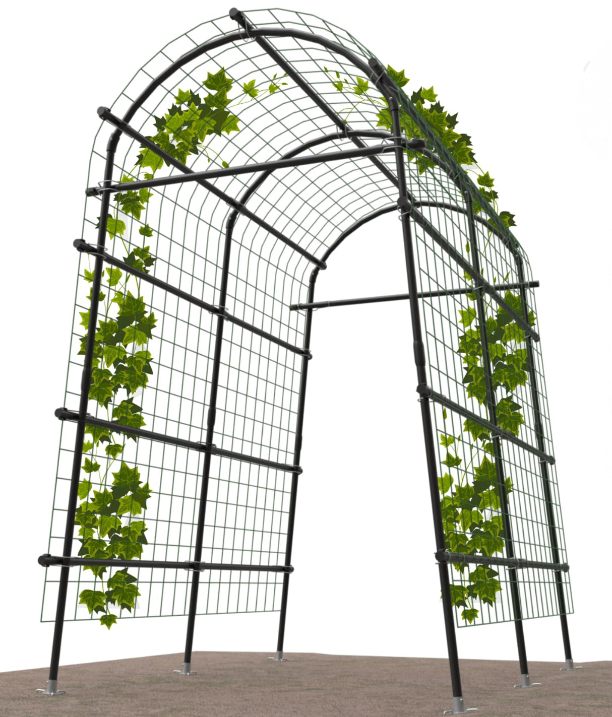 Garden Arch Trellis 7FT Extra Tall Polyethylene-Coated Stainless Steel Garden Trellis for Climbing Plants Outdoor Garden Trellis Arch for Cucumber Trellis, Gardening Trellis with Clips Trellis Netting montresor
