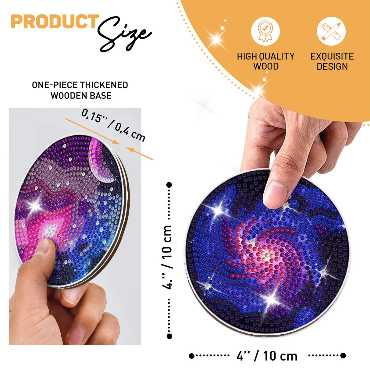 8 pcs Diamond Painting Coasters | Diamond Art Coasters | Galaxy and Nebula Diamond Art Painting | Perfect Art Craft Gift for Galaxy Lover, Dad, Mom, Grandparents, Brother, Sister. LGANHAPY