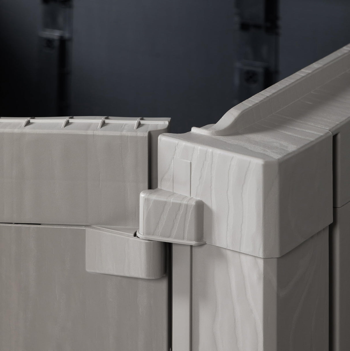 Toomax Stora Way All Weather Outdoor XL Horizontal Storage Shed Cabinet for Trash Can, Garden Tools, and Yard Equipment, Taupe Gray and Anthracite Toomax